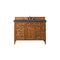 James Martin Vanities Brittany 48in Single Vanity, Saddle Brown w/ 3 CM Charcoal Soapstone Quartz Top 650-V48-SBR-3CSP - alternate 1
